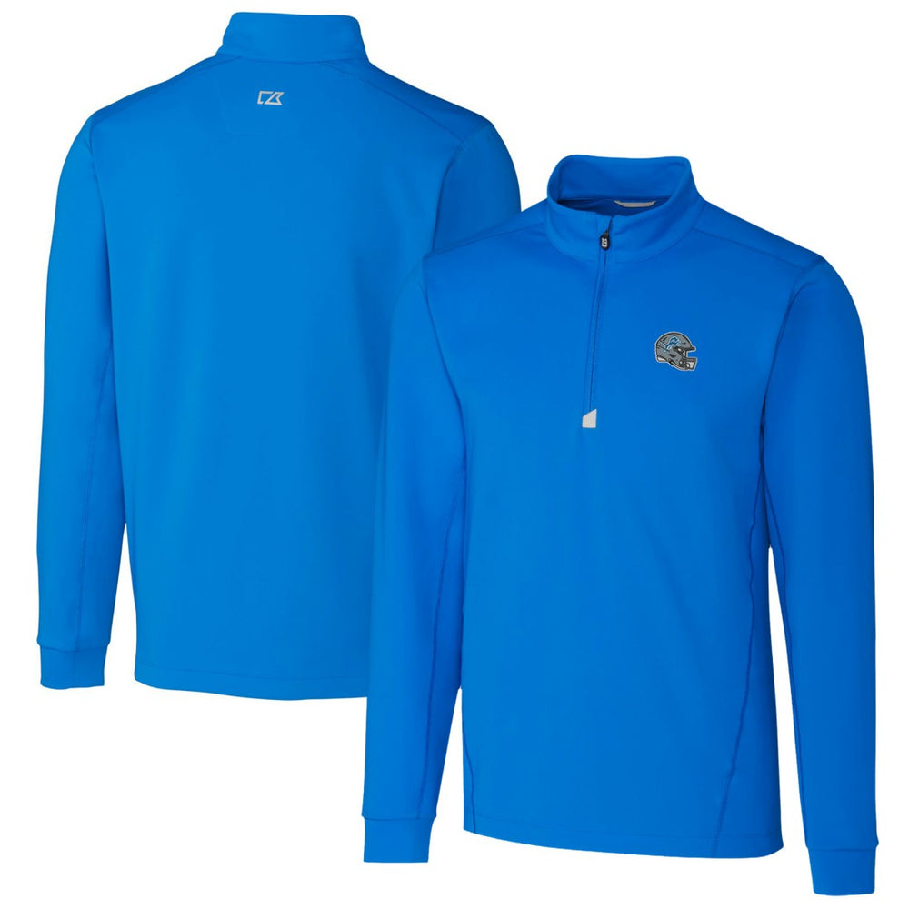 Detroit Lions Cutter & Buck Helmet Traverse Stretch Quarter-Zip Pullover Top - Blue outlet