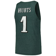 Jalen Hurts Philadelphia Eagles Majestic Threads Name & Number Tri-Blend Tank Top - Green online
