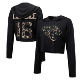 Trevor Lawrence Jacksonville Jaguars Majestic Threads Women's Leopard Player Name & Number Long Sleeve Cropped Hoodie - Black cheap