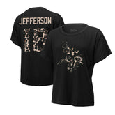 Justin Jefferson Minnesota Vikings Majestic Threads Women's Leopard Player Name & Number T-Shirt - Black cheap
