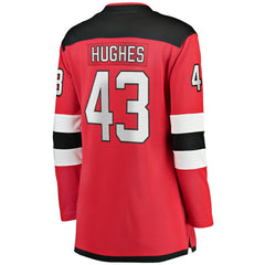 Luke Hughes New Jersey Devils Fanatics Women's Home Breakaway Player Jersey - Red Jerseys