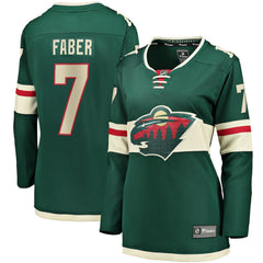Brock Faber Minnesota Wild Fanatics Women's Home Breakaway Player Jersey - Green Jerseys