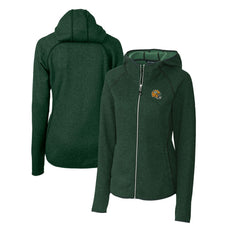 Green Bay Packers Cutter & Buck Women's Helmet Logo Mainsail Sweater-Knit Full-Zip Hoodie - Green on sale