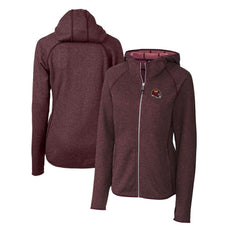 Washington Commanders Cutter & Buck Women's Helmet Logo Mainsail Sweater-Knit Full-Zip Hoodie - Burgundy outlet