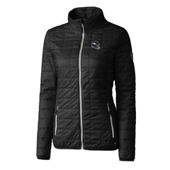 Minnesota Vikings Cutter & Buck Women's Helmet Logo Rainier PrimaLoft Eco Insulated Full-Zip Puffer Jacket - Black sale