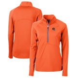 Cincinnati Bengals Cutter & Buck Women's Helmet Logo Adapt Eco Knit Stretch Recycled Half-Zip Pullover Top - Orange for sale