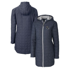 Denver Broncos Cutter & Buck Women's Helmet Logo Rainier Primaloft Eco Insulated Hooded Long Coat - Heather Navy discount