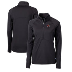 Washington Commanders Cutter & Buck Women's Helmet Logo Adapt Eco Knit Stretch Recycled Half-Zip Pullover Top - Black cheap