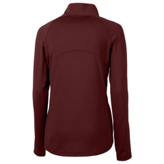 Washington Commanders Cutter & Buck Women's Helmet Logo Adapt Eco Knit Stretch Recycled Half-Zip Pullover Top - Burgundy online
