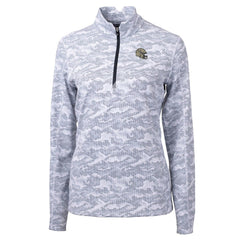 New Orleans Saints Cutter & Buck Women's Helmet Logo Traverse Camo Print Stretch Quarter-Zip Pullover Top - Charcoal for sale