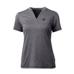 Jacksonville Jaguars Cutter & Buck Women's Helmet Logo DryTec Forge Stretch V-Neck Blade Top - Heather Charcoal online
