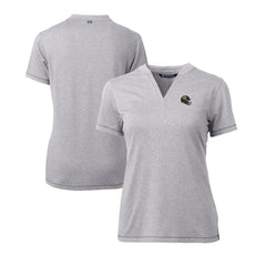 Jacksonville Jaguars Cutter & Buck Women's Helmet Logo DryTec Forge Stretch V-Neck Blade Top - Heather Gray cheap