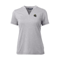 Jacksonville Jaguars Cutter & Buck Women's Helmet Logo DryTec Forge Stretch V-Neck Blade Top - Heather Gray cheap
