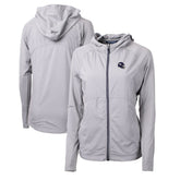 Minnesota Vikings Cutter & Buck Women's Helmet Logo Adapt Eco Knit Hybrid Recycled Full-Zip Hoodie - Heather Gray discount