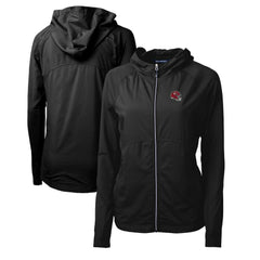 Kansas City Chiefs Cutter & Buck Women's Helmet Logo Adapt Eco Knit Hybrid Recycled Full-Zip Hoodie - Black online