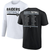 Las Vegas Raiders Two-Pack 2023 Schedule T-Shirt Combo Set - Black/White discount