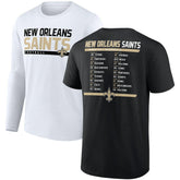 New Orleans Saints Two-Pack 2023 Schedule T-Shirt Combo Set - Black/White on sale