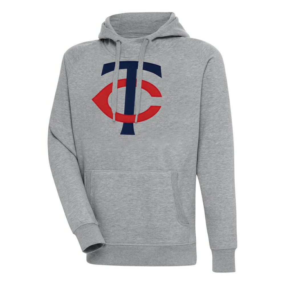 Minnesota Twins Antigua Victory Pullover Hoodie Heather Gray