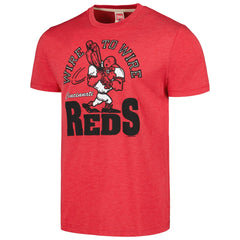 Cincinnati Reds Homage Doodle Collection Wire to Wire Tri-Blend T-Shirt Red