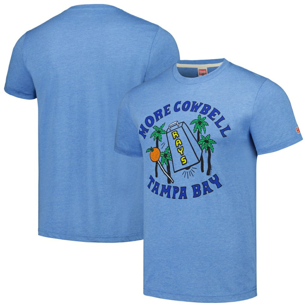 Tampa Bay Rays Homage Doodle Collection More Cowbell Tri-Blend T-Shirt Light Blue
