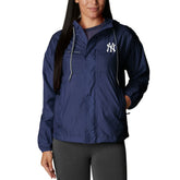 New York Yankees Women's Flash Challenger Full-Zip Windbreaker Jacket Navy