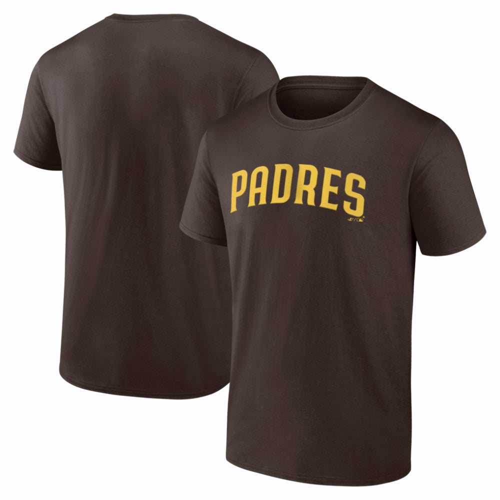San Diego Padres Logo Athletic Wordmark T-Shirt Brown