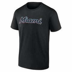 Miami Marlins Logo Athletic Wordmark T-Shirt Black