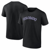 Colorado Rockies Logo Athletic Wordmark T-Shirt Black