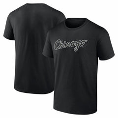 Chicago White Sox Logo Athletic Wordmark T-Shirt Black