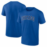 Chicago Cubs Logo Athletic Wordmark T-Shirt Royal