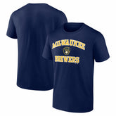 Milwaukee Brewers Logo Athletic Heart and Soul T-Shirt Navy