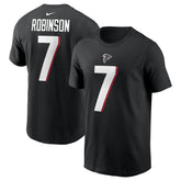 Bijan Robinson Atlanta Falcons Player Name & Number T-Shirt - Black online