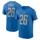 Jahmyr Gibbs Detroit Lions 2023 NFL Draft First Round Pick Player Name & Number T-Shirt - Blue on sale