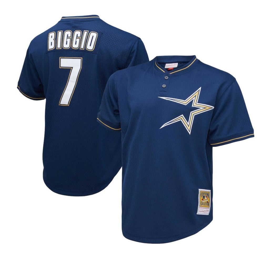 Craig Biggio Houston Astros 1991 Cooperstown Collection Mesh Pullover Jersey Navy