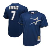 Craig Biggio Houston Astros 1991 Cooperstown Collection Mesh Pullover Jersey Navy