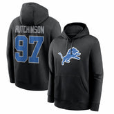 Aidan Hutchinson Detroit Lions Name & Number Fleece Hoodie - Black outlet
