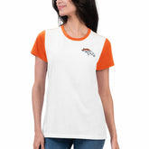 Denver Broncos G-III 4Her by Carl Banks Women's Fashion Illustration T-Shirt - White/Orange sale