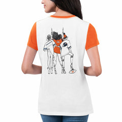 Denver Broncos G-III 4Her by Carl Banks Women's Fashion Illustration T-Shirt - White/Orange sale