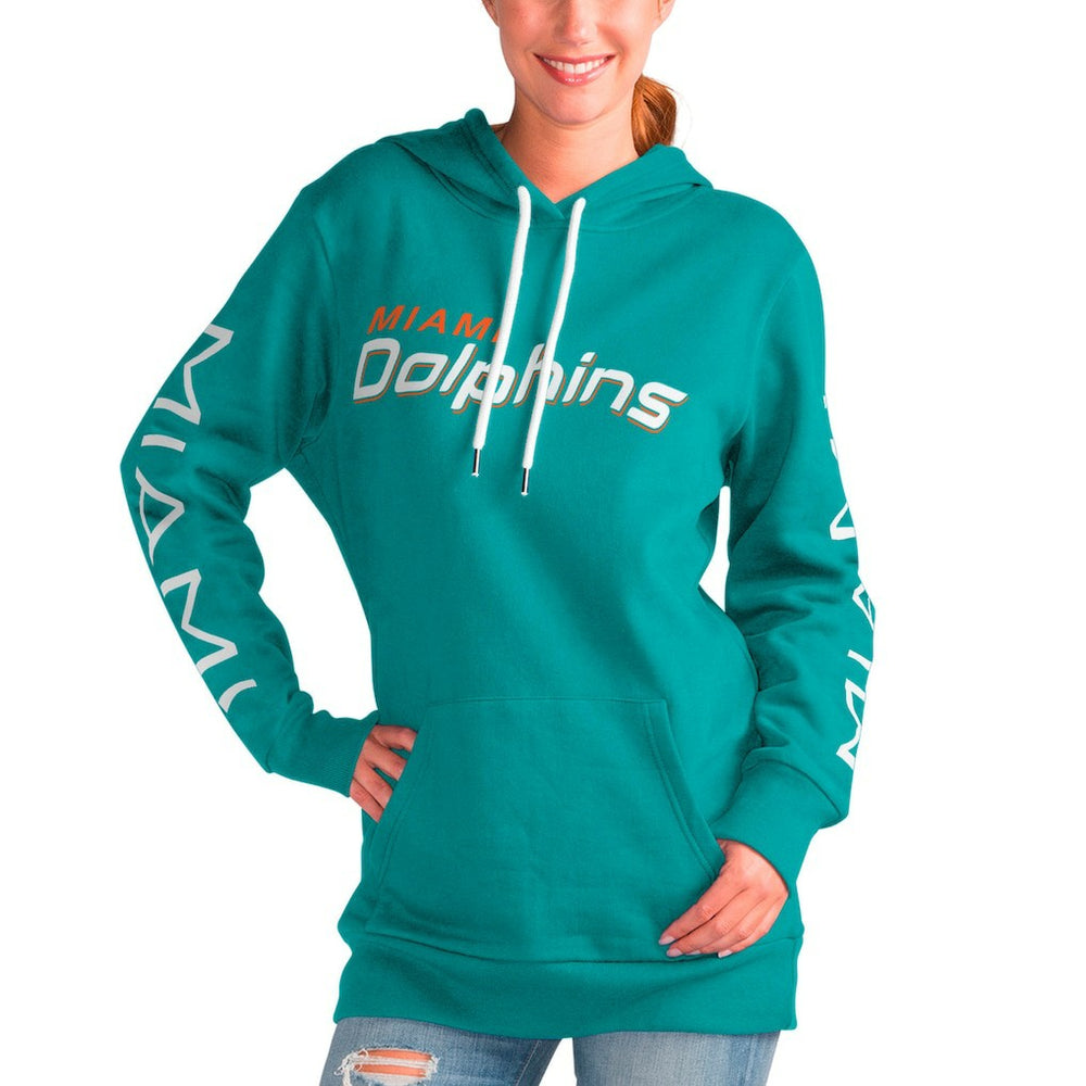 Miami Dolphins G-III 4Her by Carl Banks Women's Extra Inning Pullover Hoodie - Aqua cheap