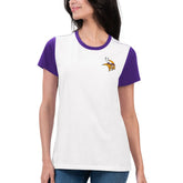 Minnesota Vikings G-III 4Her by Carl Banks Women's Fashion Illustration T-Shirt - White/Purple cheap