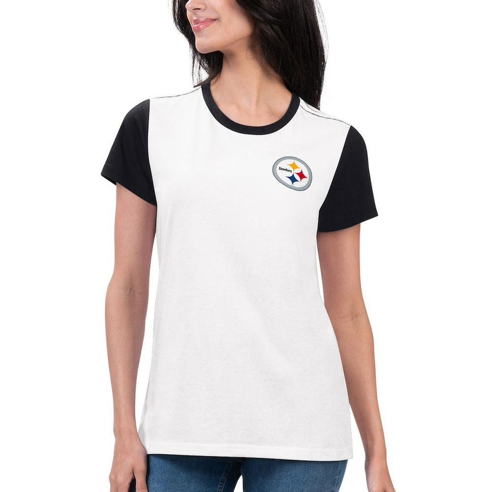 Pittsburgh Steelers G-III 4Her by Carl Banks Women's Fashion Illustration T-Shirt - White/Black on sale