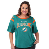 Miami Dolphins G-III 4Her by Carl Banks Women's Plus Size Linebacker T-Shirt - Aqua on sale