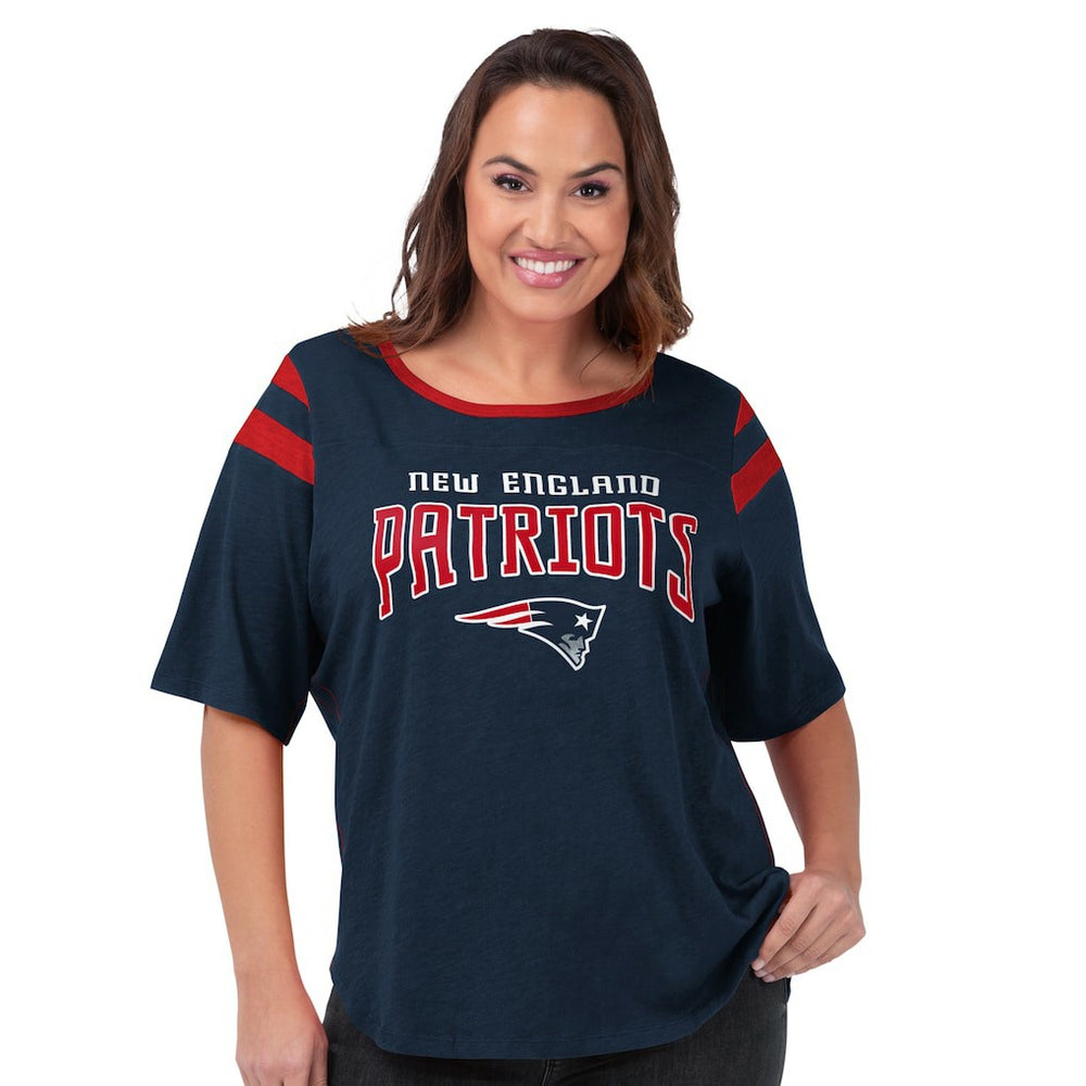 New England Patriots G-III 4Her by Carl Banks Women's Plus Size Linebacker T-Shirt - Navy online