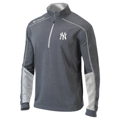 New York Yankees Omni-Wick Shotgun 2.0 Quarter-Zip Pullover Top Charcoal/White