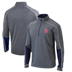 St. Louis Cardinals Omni-Wick Shotgun 2.0 Quarter-Zip Pullover Top Charcoal/Navy