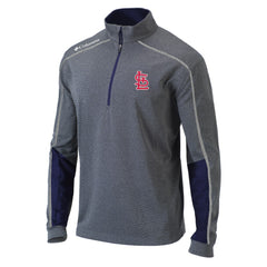 St. Louis Cardinals Omni-Wick Shotgun 2.0 Quarter-Zip Pullover Top Charcoal/Navy