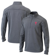 Philadelphia Phillies Omni-Wick Shotgun Quarter-Zip Pullover Top Heather Gray