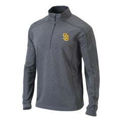 San Diego Padres Omni-Wick Shotgun Quarter-Zip Pullover Top Heather Gray