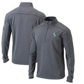 Seattle Mariners Omni-Wick Shotgun Quarter-Zip Pullover Top Heather Gray
