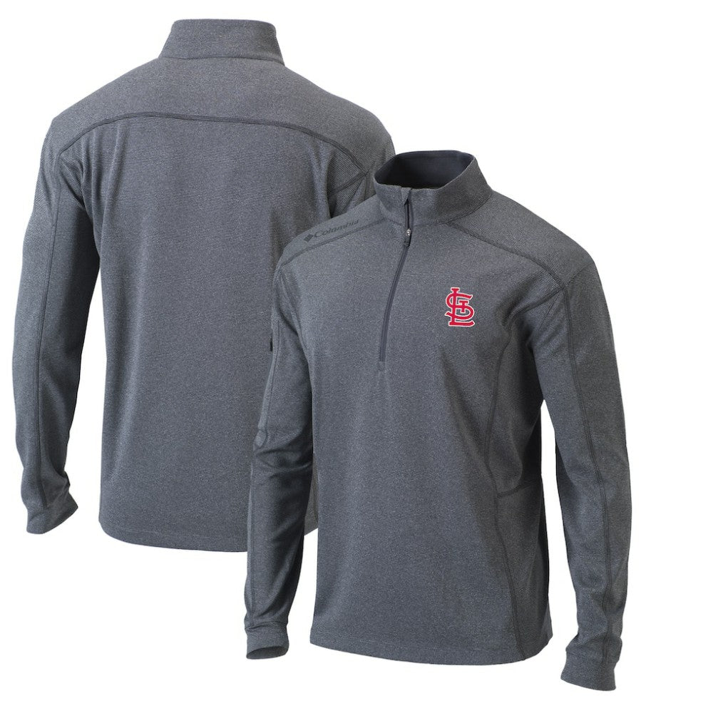 St. Louis Cardinals Omni-Wick Shotgun Quarter-Zip Pullover Top Heather Gray